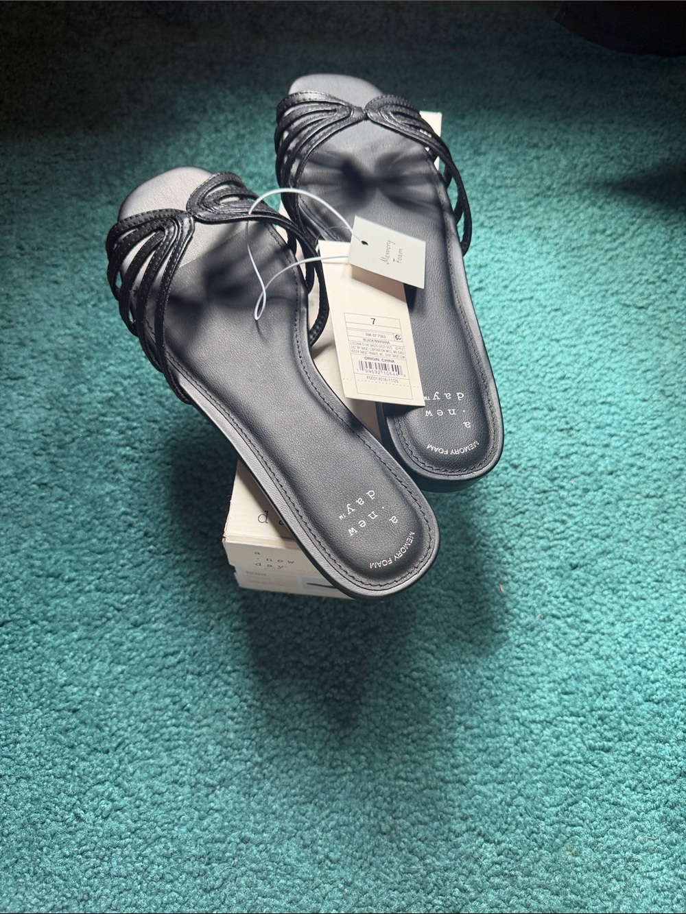 a new day Black Braided Slide Sandals